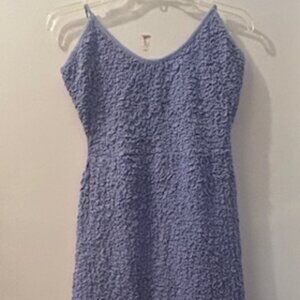 Free People Zaza Textured Bodycon Lavender Strap Slit Tie Back Midi Dress NWT